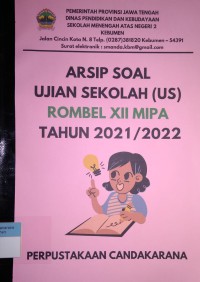 Arsip Soal Ujian Sekolah (US) Rombel XII MIPA Tahun 2021/2022