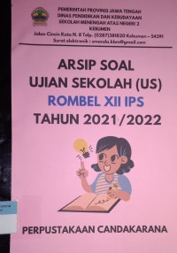 Arsip Soal Ujian Sekolah (US) Rombel XII IPS Tahun 2021/2022