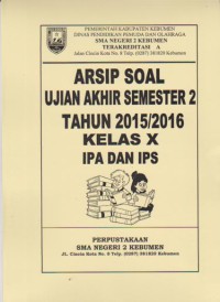 Image of Arsip Soal Ujian Akhir Semester 2 tahun 2015/2016 Kelas X IPA dan IPS
